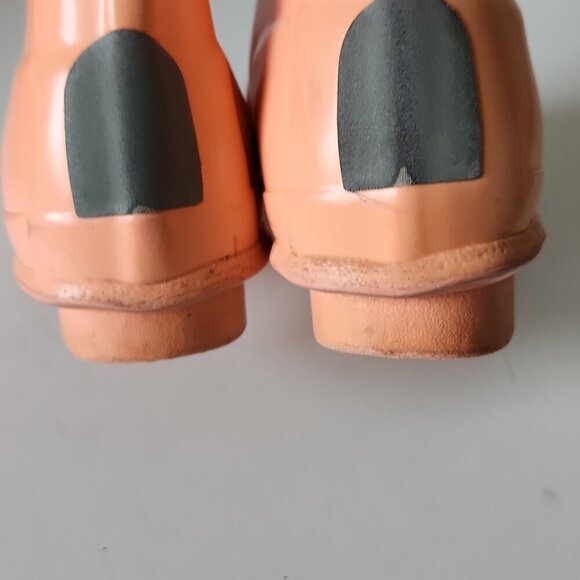 HUNTER | Tall Rain Boots Salmon Pink Orange Girls Sz 4 - Picture 5 of 6